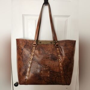 Patricia Nash Benvenuto Tote Signature Map Leather